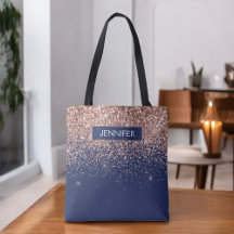 Monogram Glitter Röda Rosa Rosa Guld Marinblå