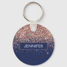 Monogram Glitter Röda rosor Rosa Guld Marinblå
