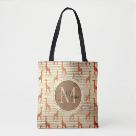 Monogram Glittery Giraffe om guldolja Tygkasse