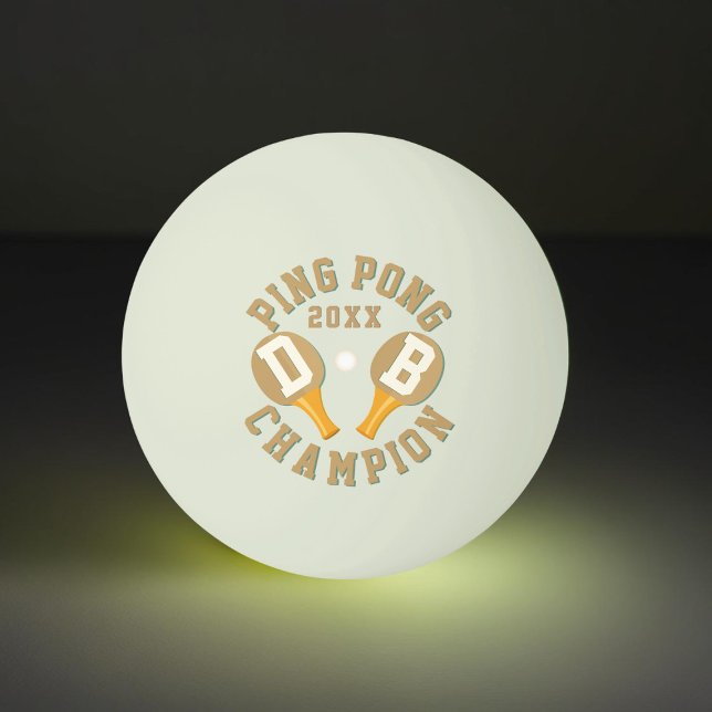 Monogram glöd i Mörken Champion Ping Pong Boll (It's not just about playing in the dark; it's about being the champion!)