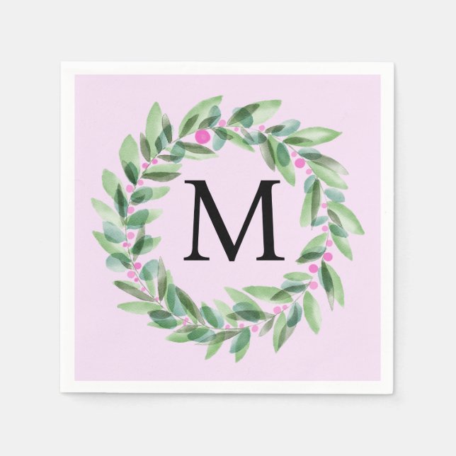 Monogram God God jul Napkins Pappersservett (Framsidan)