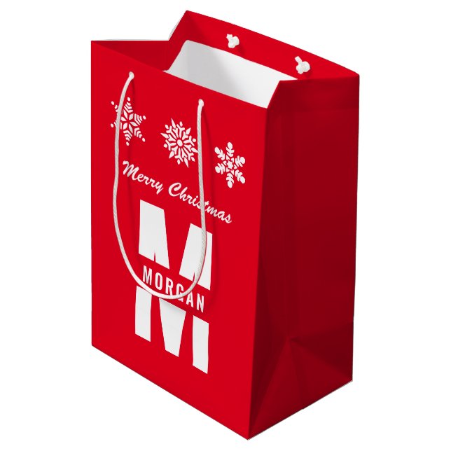 Monogram God jul Glad helg Red White (Baksidan Vinklad)
