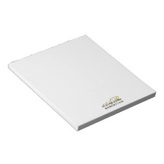 Monogram Gold Initials Black Name White Minimalist Anteckningsblock