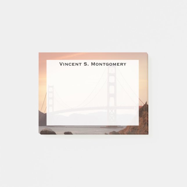 Monogram Golden Gate Bridge, San Francisco Post-it Block (Framsida)