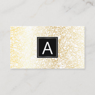 Monogram Golden Struktur-bakgrund Visitkort