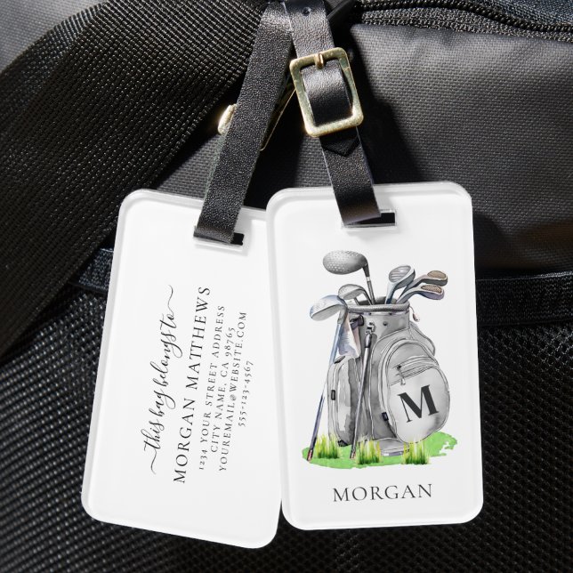 Monogram Golf Bag Bagagebricka (Monogram Golf Bag Luggage Tag )