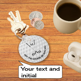 Monogram golfing anpassningsbar över klubbar nyckelring