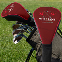 Monogram (golftarens namn & initialer) mörkröd