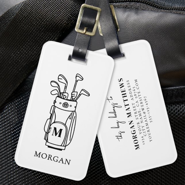 Monogram Golfväska Bagagebricka (Monogram Golf Bag Luggage Tag)