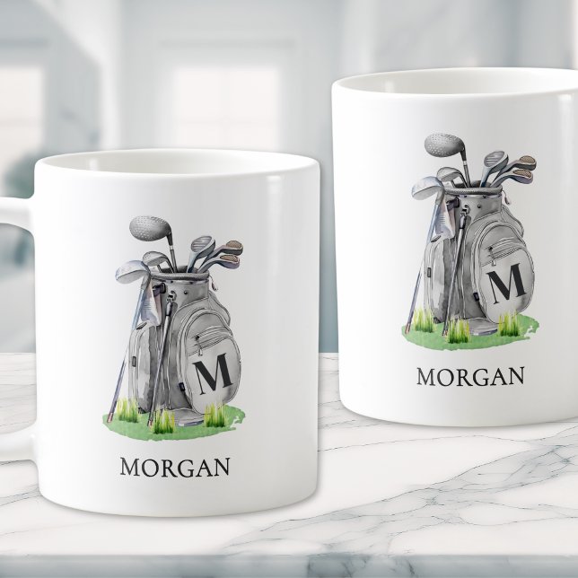 Monogram Golfväska Kaffemugg (Monogram Golf Bag Coffee Mug)