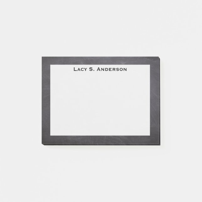 Monogram Grå Kritskrifttavla Post-it Block (Framsida)