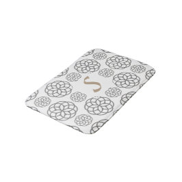 Monogram Grå Mandala Mönster Badrumsmatta