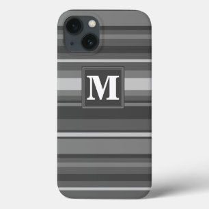 Monogram grå ränder Case-Mate iPhone-fodral