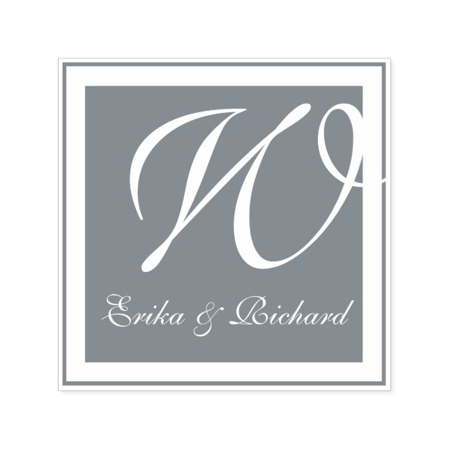 Monogram Grå Självfärgande Stämpel (Design)