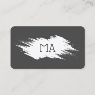 Monogram Grå Vit Visitkort