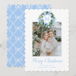 Monogram Grandmillennial Julkransslingor Julkort