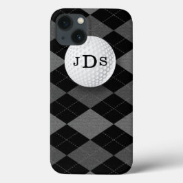 Monogram Grått Argyle, Golf Boll iPad Mini Case