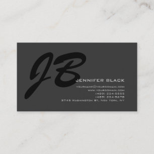 Monogram Grått Black Consultant Affärskort Visitkort