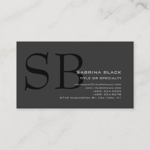 Monogram Grått Black Consultant Affärskort Visitkort