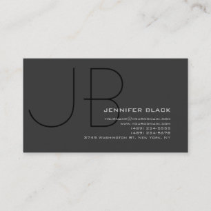 Monogram Grått Black Consultant Affärskort Visitkort