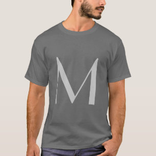Monogram Grått Black Modern Lägg till ditt namn fr T Shirt