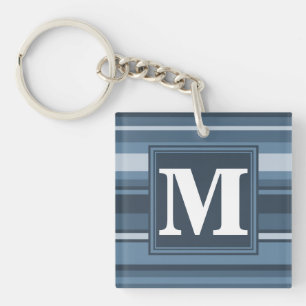 Monogram grått-blue rand