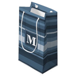 Monogram grått-blue rand