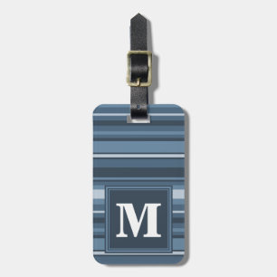 Monogram grått-blue rand bagagebricka
