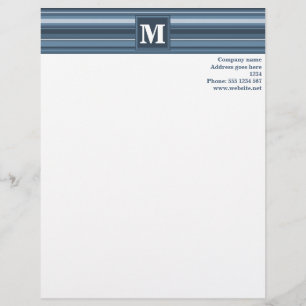 Monogram grått-blue rand brevhuvud
