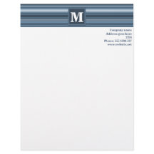 Monogram grått-blue rand