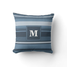 Monogram grått-blue rand