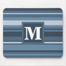 Monogram grått-blue rand