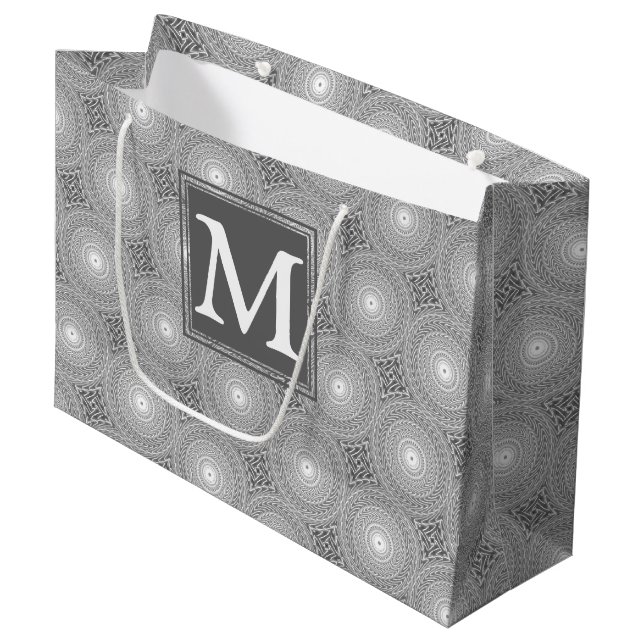 Monogram grått circles mönster (Framsidan Vinklad)
