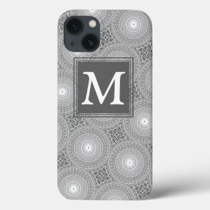 Monogram grått-cirklar mönster Fodral-Mate iPhone-