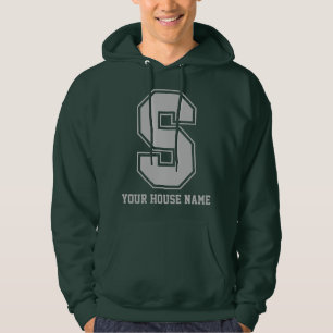Monogram Grått Grönt College House Initial S Hoodie