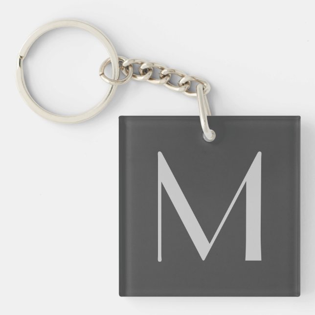 Monogram Grått Modern Lägg till ditt namn från bör (Framsidan)