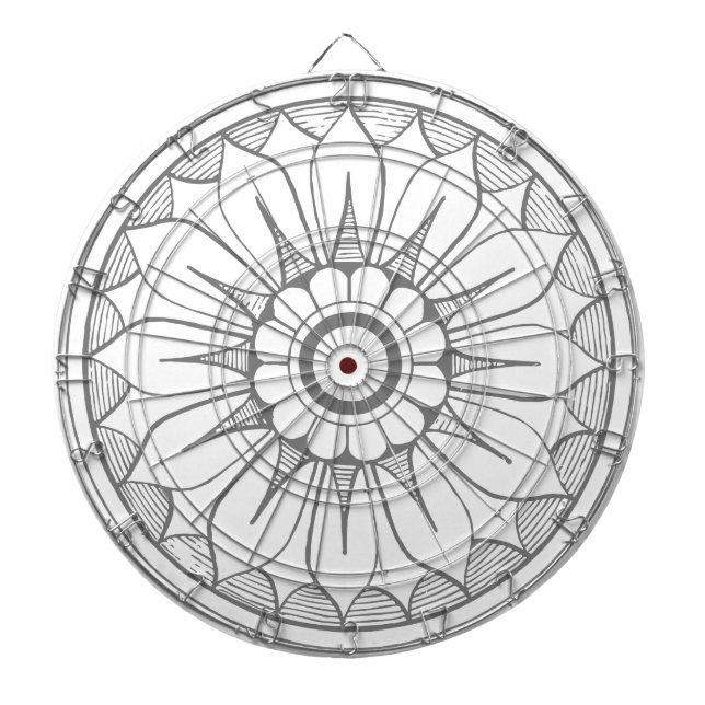 Monogram Grått och Rosa Modern Medallion Mönster Piltavla (Framsidan)