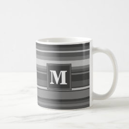 Monogram grått rand kaffemugg