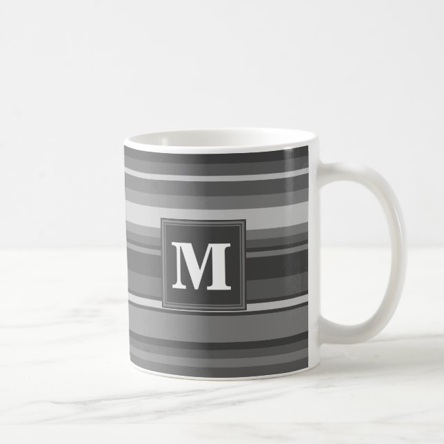 Monogram grått rand kaffemugg (Höger)