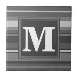 Monogram grått rand kakelplatta