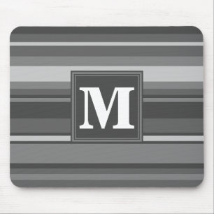 Monogram grått rand musmatta