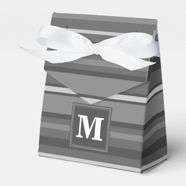 Monogram grått rand presentaskar (Framsidan Sidan)