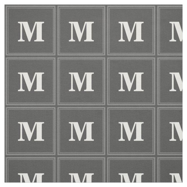 Monogram grått rand tyg (Provkarta)