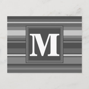 Monogram grått rand vykort
