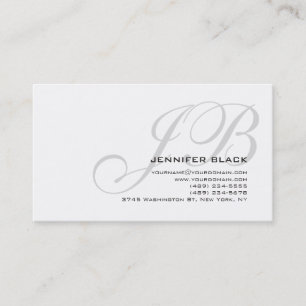Monogram Grått White Färg Tones Affärskort Visitkort