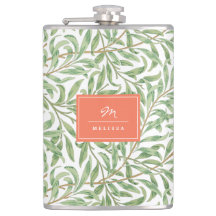 Monogram Greenery Botanical Mönster Grönt Orange