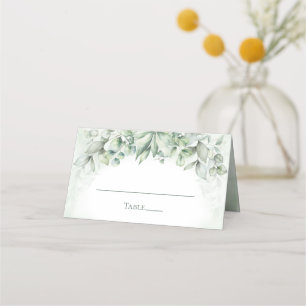 Monogram Greenery Eucalyptus Bröllop Placeringskort