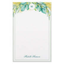 Monogram Greenery Eucalyptus Löv Olive Grenar