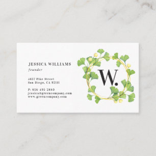 Monogram Greenery Wandey Affärskort Visitkort