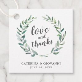 Monogram Greenery Wandey Elegant bröllop Gåvor Etiketter